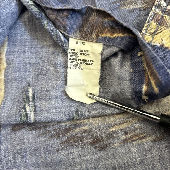 Woolrich Button Up Shirt Mens 2XL Blue Tropical Hawaiian Short Sleeve Vintage - Picture 7 of 9